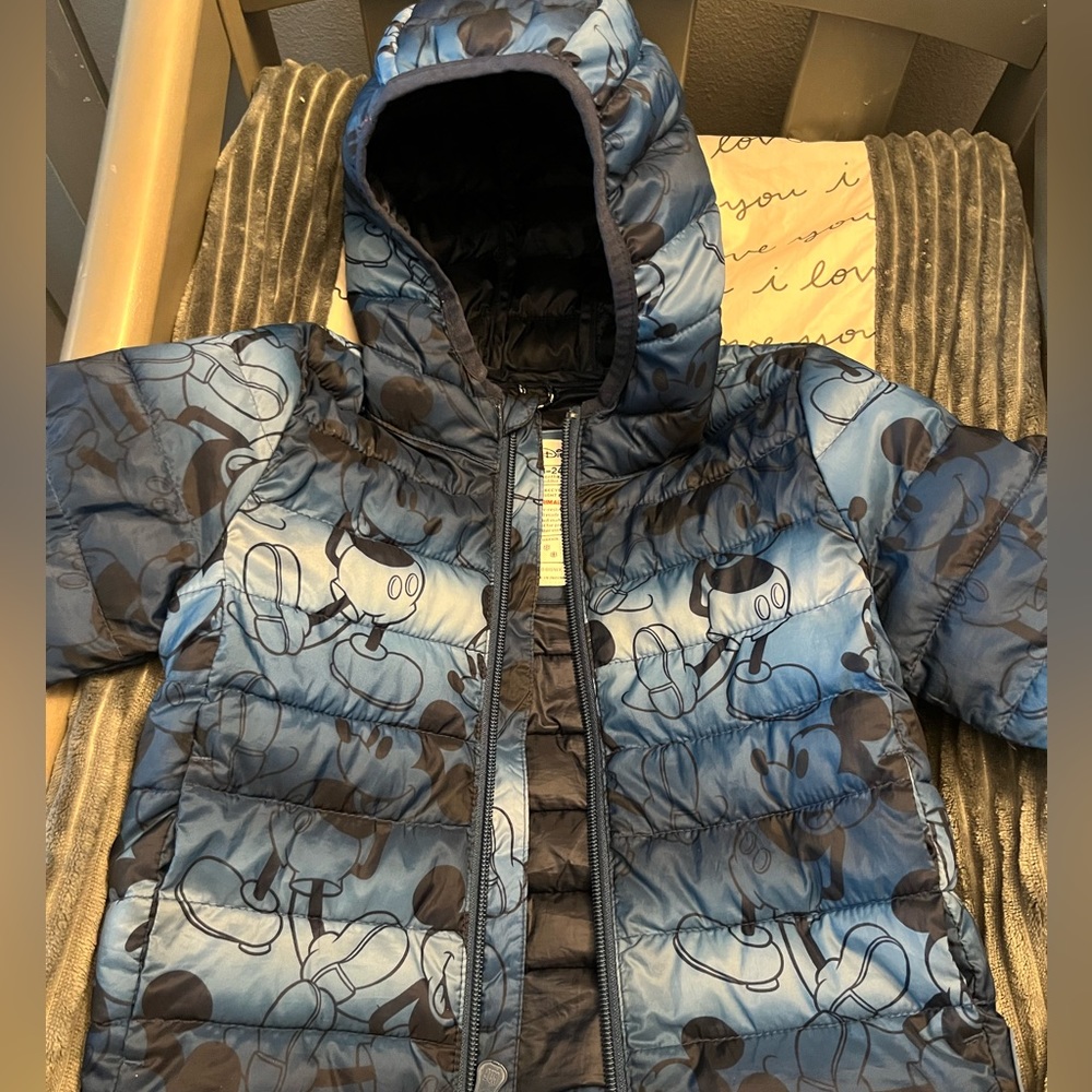 Baby Gap Disney Mickey Mouse Puffer Jacket 18-24M Lightweight Coat Toddler Boys